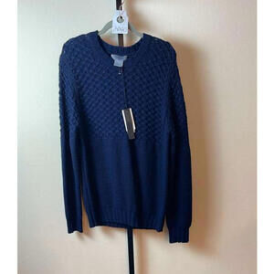 Dylan Gray Navy Blue Merino Wool Sweater, $228, NWT, Size L, #2040